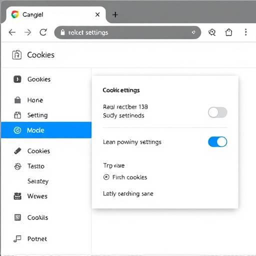 Schermata delle impostazioni dei cookie in un browser web, che mostra le opzioni per abilitare o disabilitare i cookie
